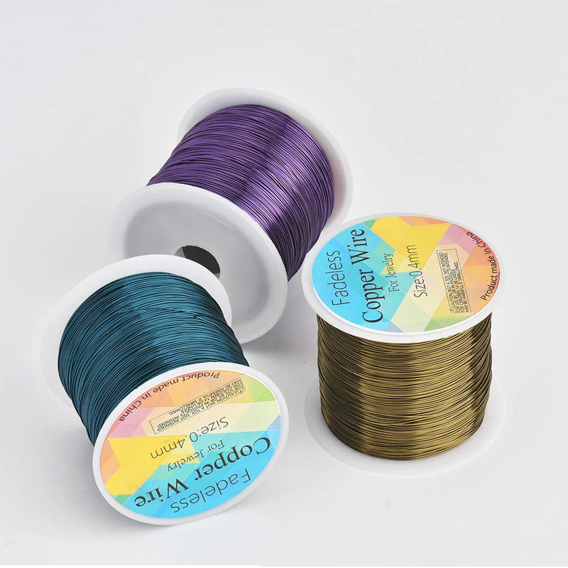 28 26 24Gauge Beading Floral Colored Jewelry Making Copper Craft Wire Soft DIY Metal Craft Art Wire 62-100Meters